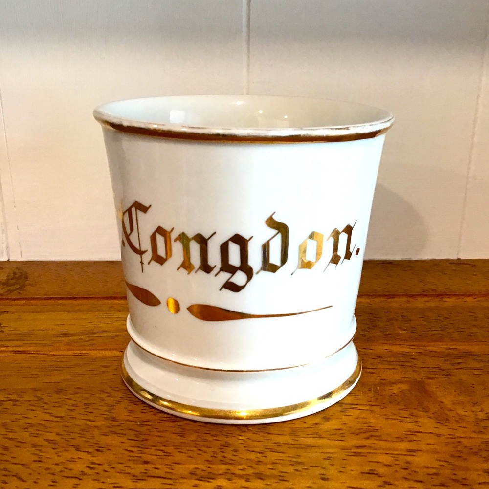 Antique hand painted personalized C.F. Congdon shaving mug